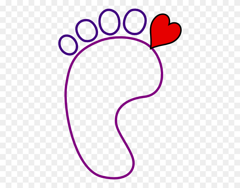 432x599 Purple Foot Heart Clip Art - Body Parts Clipart