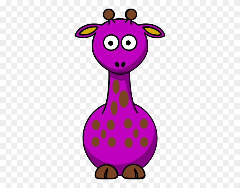 318x597 Purple Giraffe With Dots Fixed Nose Clip Art - Fix Clipart