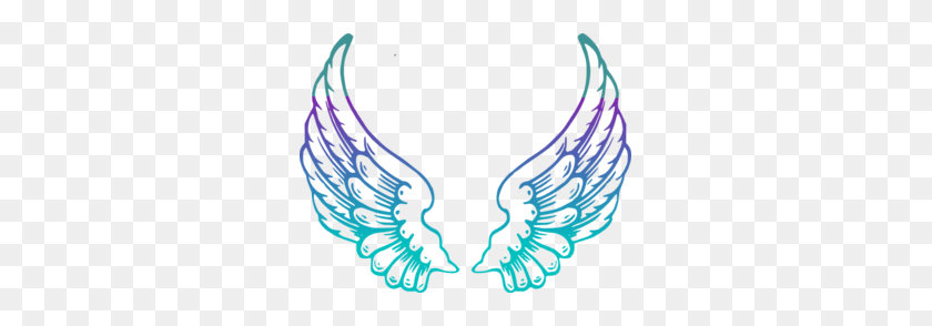 299x234 Purple Guardian Angel Wings Clip Art - Angel Clipart
