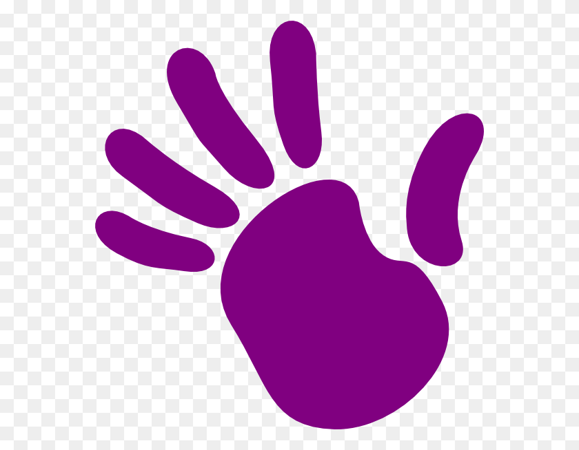564x594 Purple Hand Clip Art - Left Hand Clipart