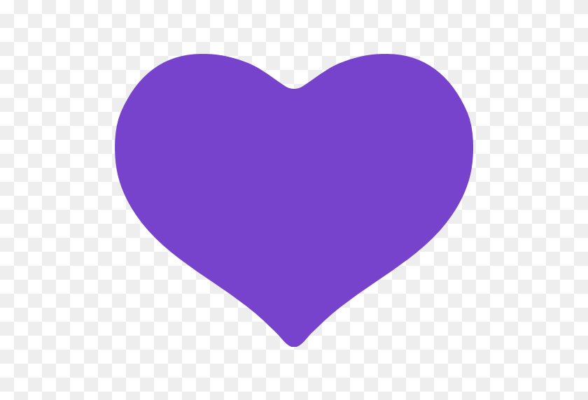 512x512 Пурпурное Сердце Emoji Facebook - Пурпурное Сердце Emoji Png
