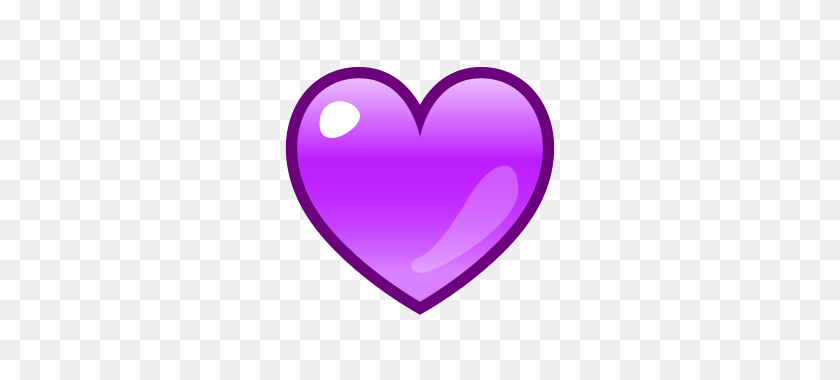 320x320 Пурпурное Сердце Emojidex - Розовое Сердце Emoji Png