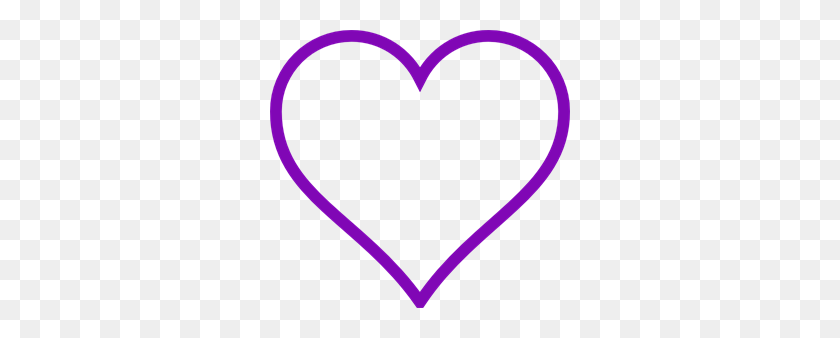 300x278 Пурпурное Сердце Контур Png Клипарт Для Интернета - Контур Сердца Png
