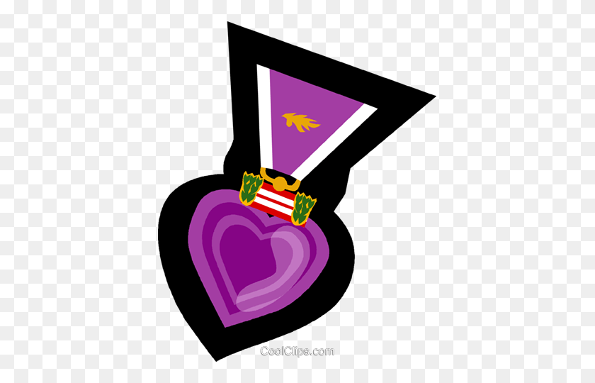 393x480 Purple Heart, War Medal Royalty Free Vector Clip Art Illustration - Purple Heart Clipart