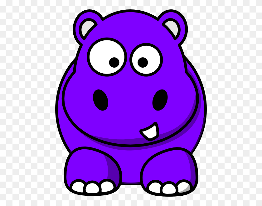486x598 Purple Hippo Clip Art - Hippopotamus Clipart