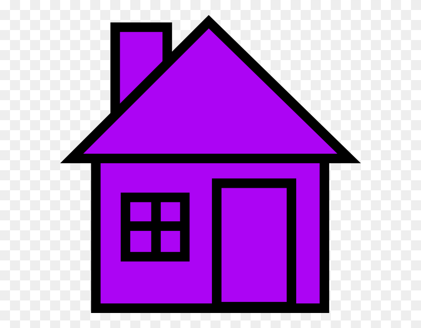 600x595 Purple House Clip Art - Small House Clipart