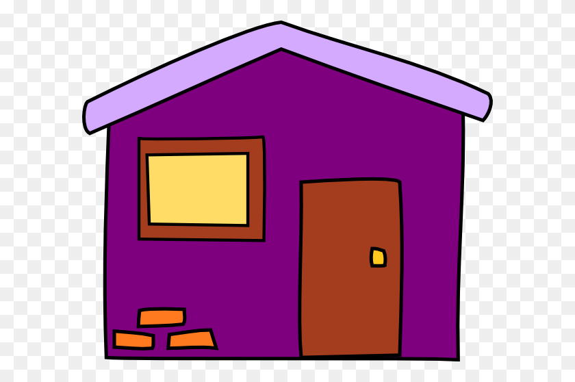 600x498 Фиолетовый Дом Картинки - Дом Клипарт Без Фона