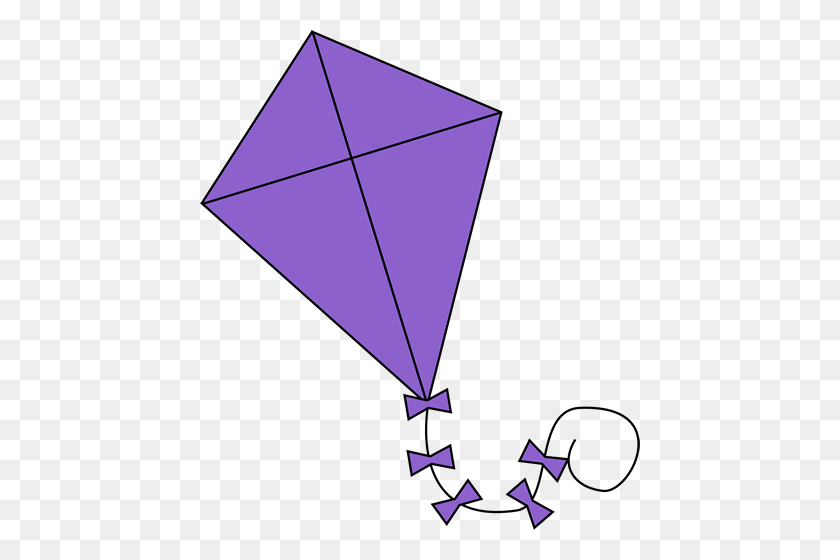 440x500 Purple Kite Clip Art Image - Purple Clipart