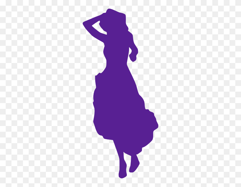 264x593 Фиолетовый Леди Sillouette Клипарт - Леди Png