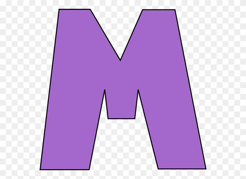 570x550 Purple Letter M Clip Art - Letter A Clipart