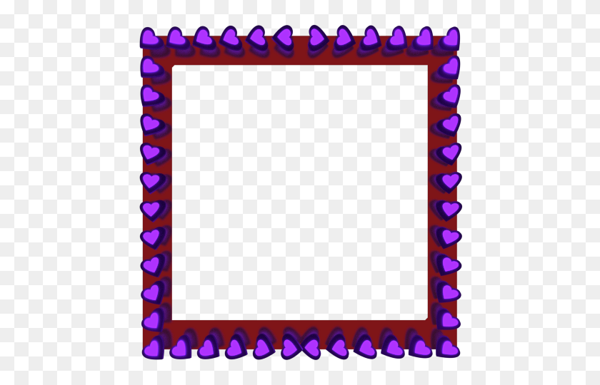480x480 Purple Love Hearts Reflection On Red Square Border Borders - New Years Border Clip Art