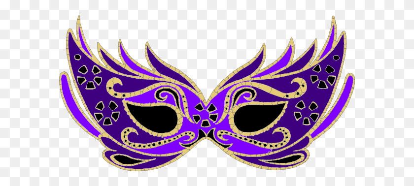 600x318 Máscara De Mascarada Púrpura Clipart - Masquerade Png