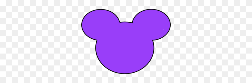 298x219 Imágenes Prediseñadas De Contorno De Mickey Mouse Púrpura - Mickey Ears Clipart