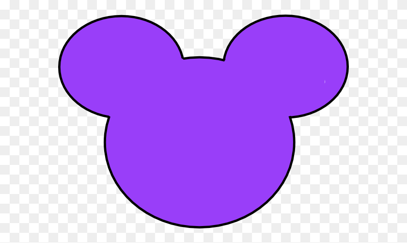 600x441 Purple Mickey Mouse Purple Mickey Mouse Outline Clip Art - Minnie Mouse Outline Clipart