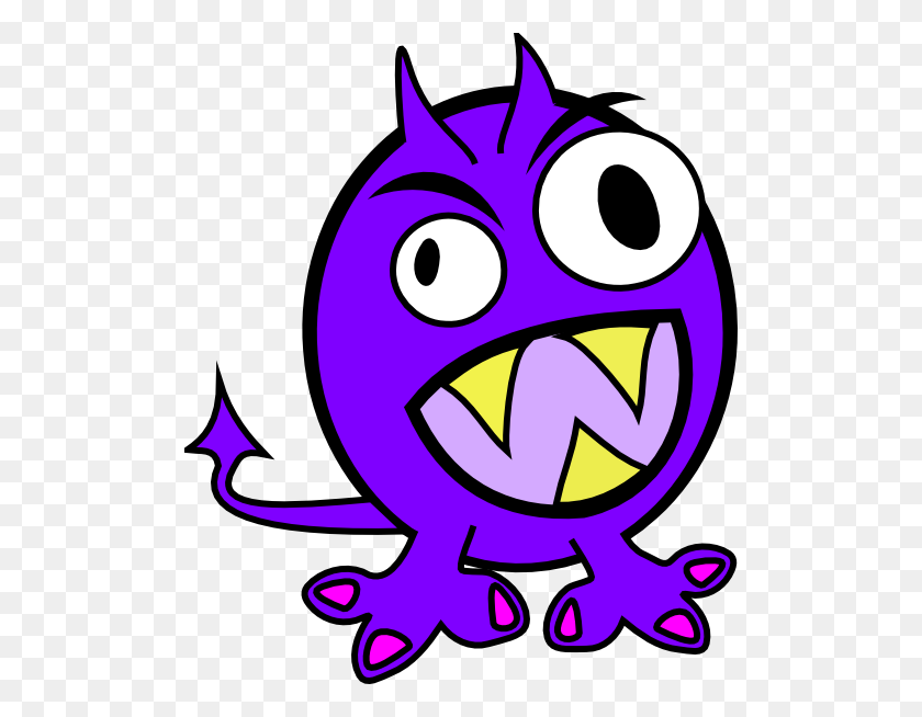 504x594 Purple Monster Clip Art - Little Monster Clipart