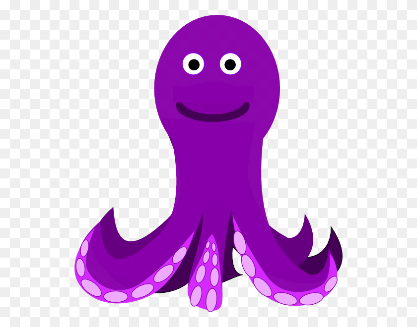 540x600 Purple Octopus Clip Art - Octopus Clipart PNG