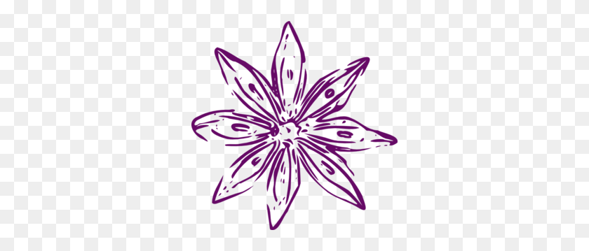 294x299 Imágenes Prediseñadas De Flor De Contorno Púrpura - Imágenes Prediseñadas De Flor Violeta