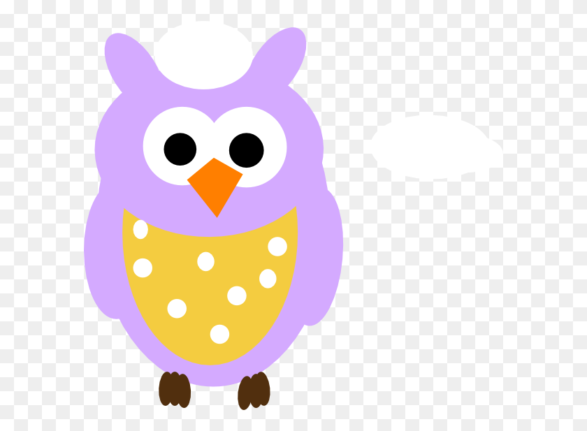 600x557 Purple Owl And Dots Clip Art - Purple Owl Clipart