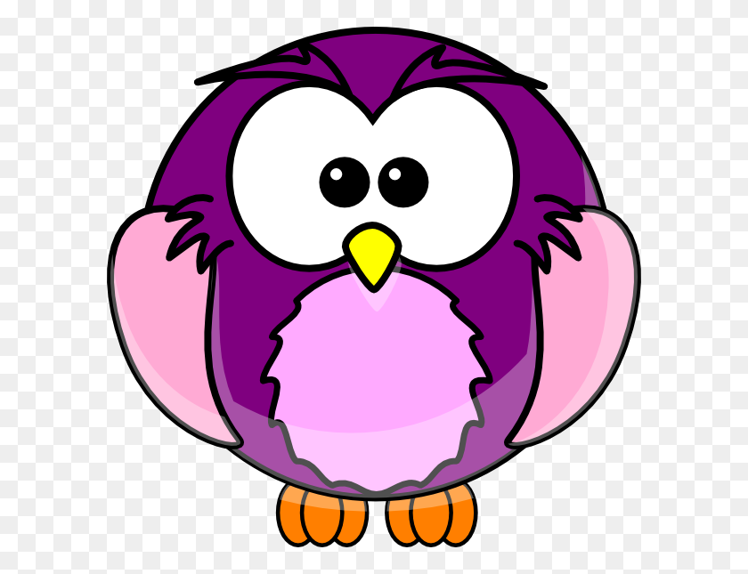 600x585 Purple Owl Clip Art - Girl Owl Clipart