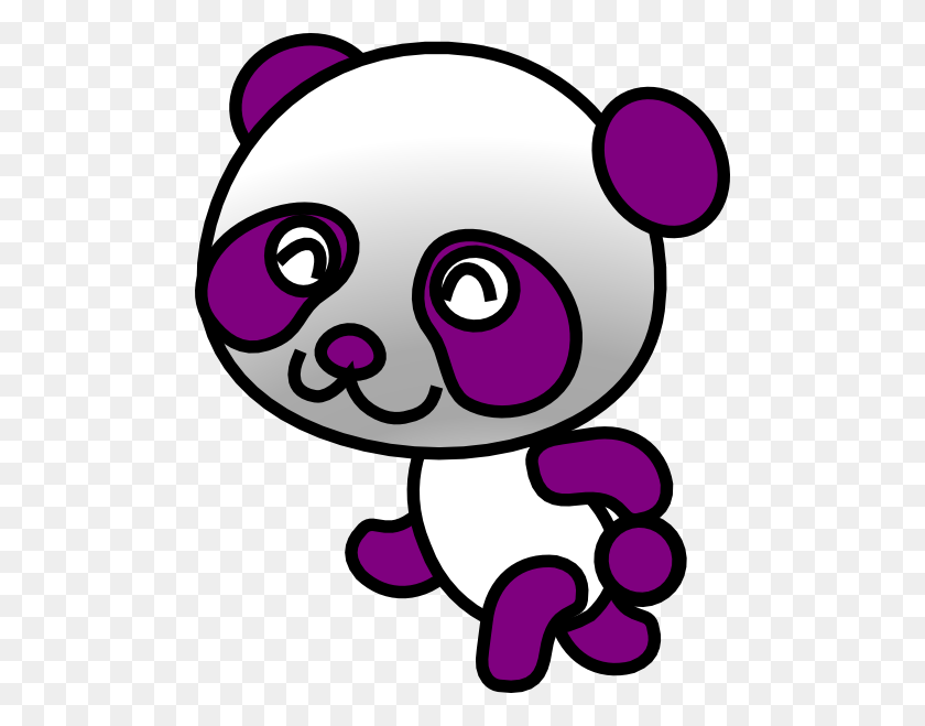 486x599 Purple Panda Clip Art - Panda Clipart
