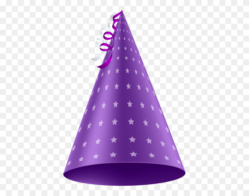 417x600 Purple Party Hat Png Clip Art Image Sewing - Party Streamers Clipart