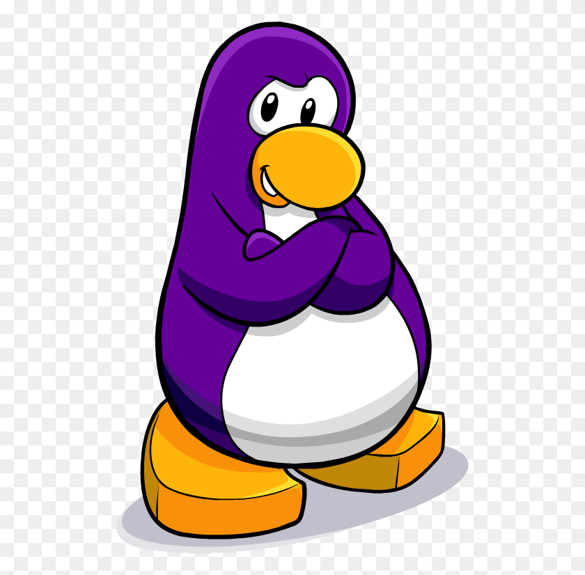 508x766 Pingüino Púrpura Obra De Arte Púrpura De Club Penguin - Club Penguin Png