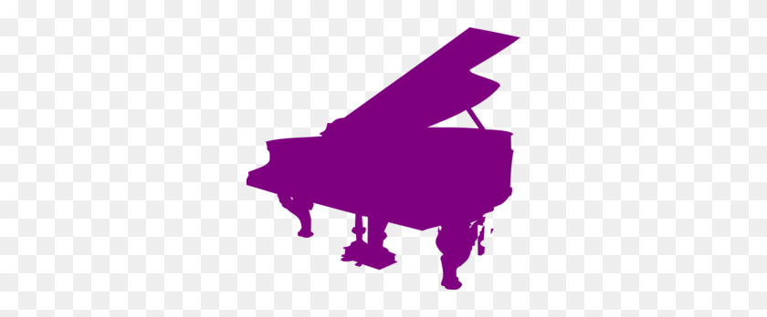 300x288 Purple Piano Silhouette Clip Art - Playing Piano Clipart