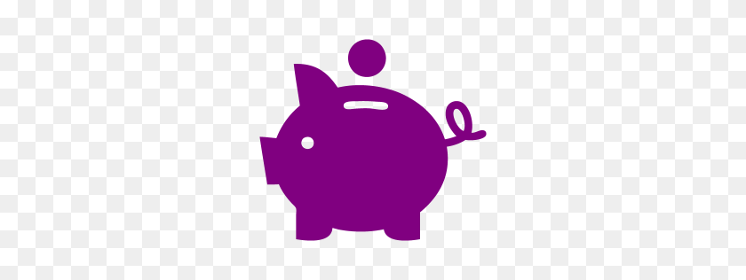 256x256 Purple Piggy Bank Icon - Piggy Bank Clipart Black And White