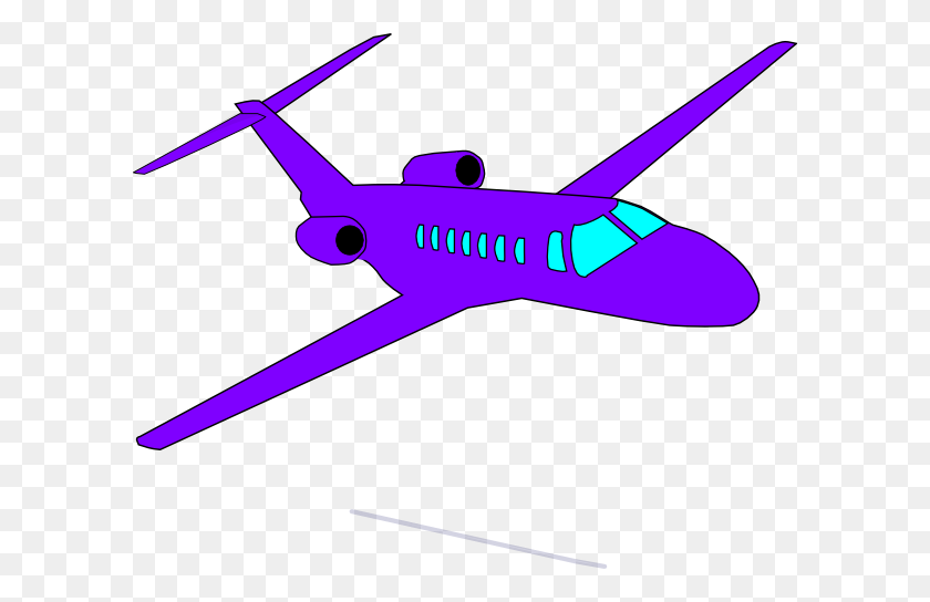 600x484 Фиолетовый Самолет Картинки - Взлетающий Самолет Клипарт