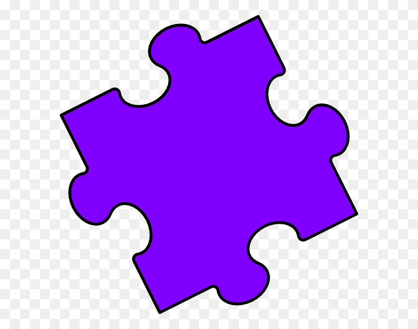 600x600 Purple Puzzle Piece Clip Art - Autism Puzzle Piece Clipart