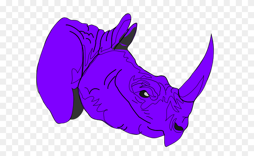 600x456 Purple Regents Rhino Clip Art - Rhino Clipart
