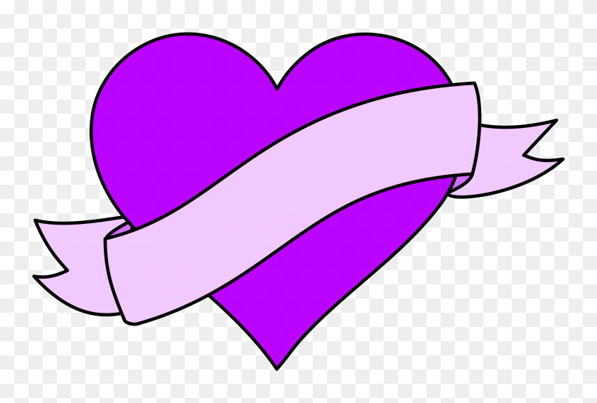 2400x1561 Purple Ribbon Banner - Watercolor Banner PNG