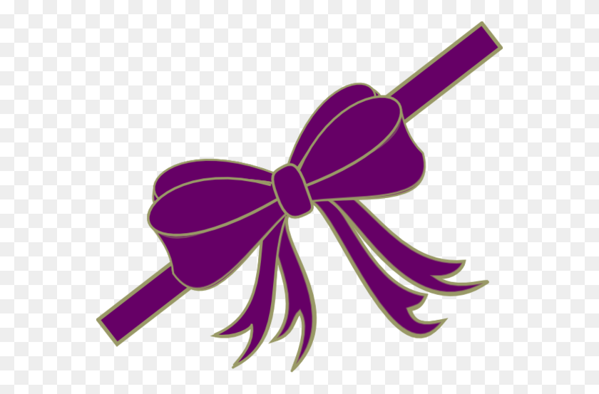 570x493 Purple Ribbon Cliparts - Purple Bow Clipart