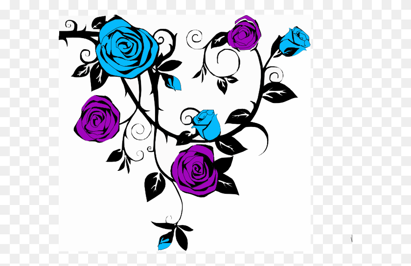 600x485 Purple Rose Clipart Clip Art - Watercolor Rose Clipart