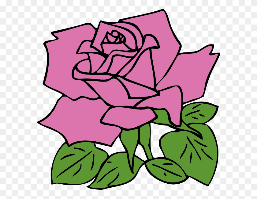 600x589 Purple Rose Clipart Free - Purple Rose Clipart