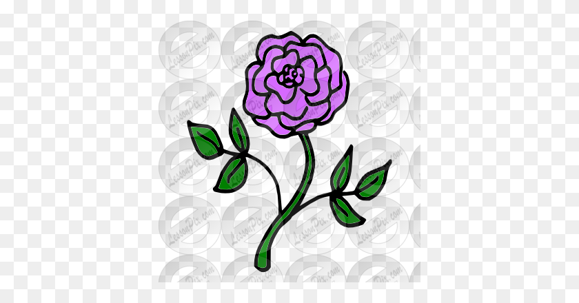 380x380 Фиолетовая Роза Для Использования В Классной Терапии - Purple Rose Clipart