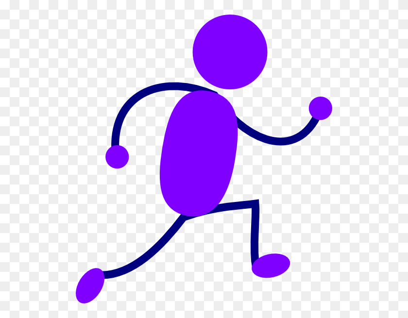 528x595 Purple Running Man Clip Art - Running Feet Clipart