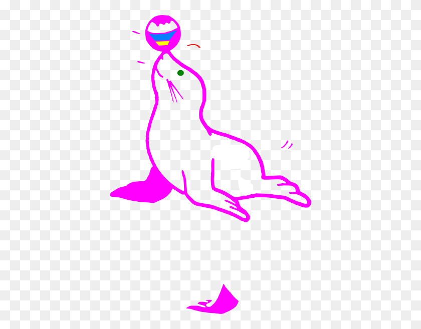 402x597 Purple Seal Clip Art - Circus Seal Clipart
