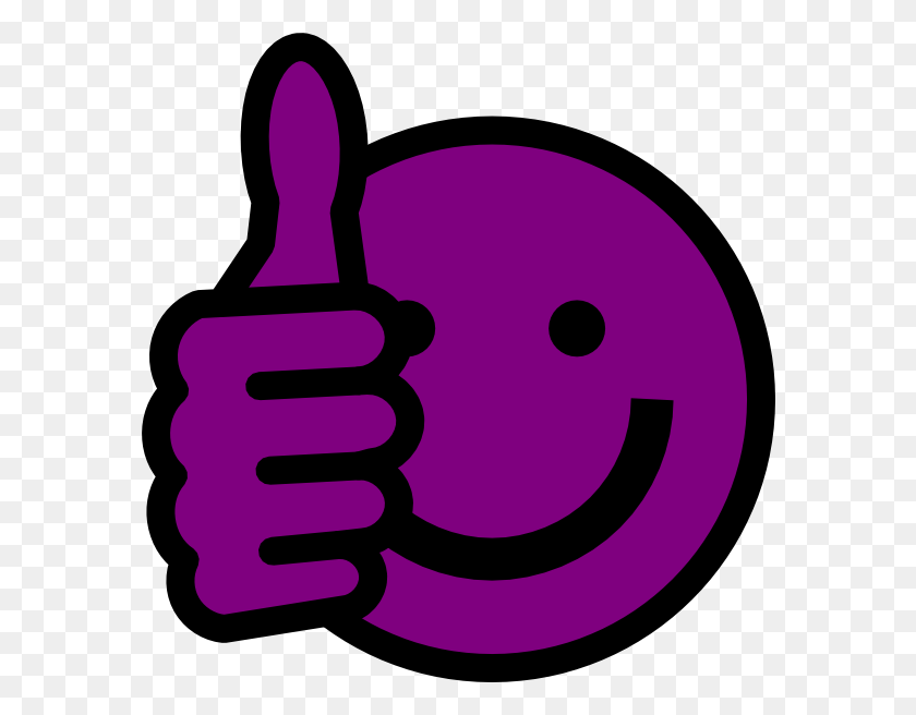 582x596 Púrpura Smiley Face Thumbs Up Thumbs Up Smiley Face Clipart - Imágenes Prediseñadas De Convulsión