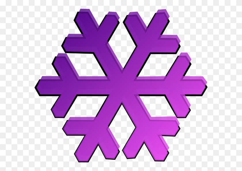 600x533 Фиолетовая Снежинка Картинки - Снежинка Клипарт