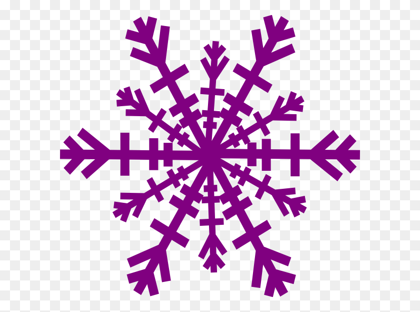 600x563 Фиолетовая Снежинка Картинки Снежинка Картинки - Падающий Снег Клипарт