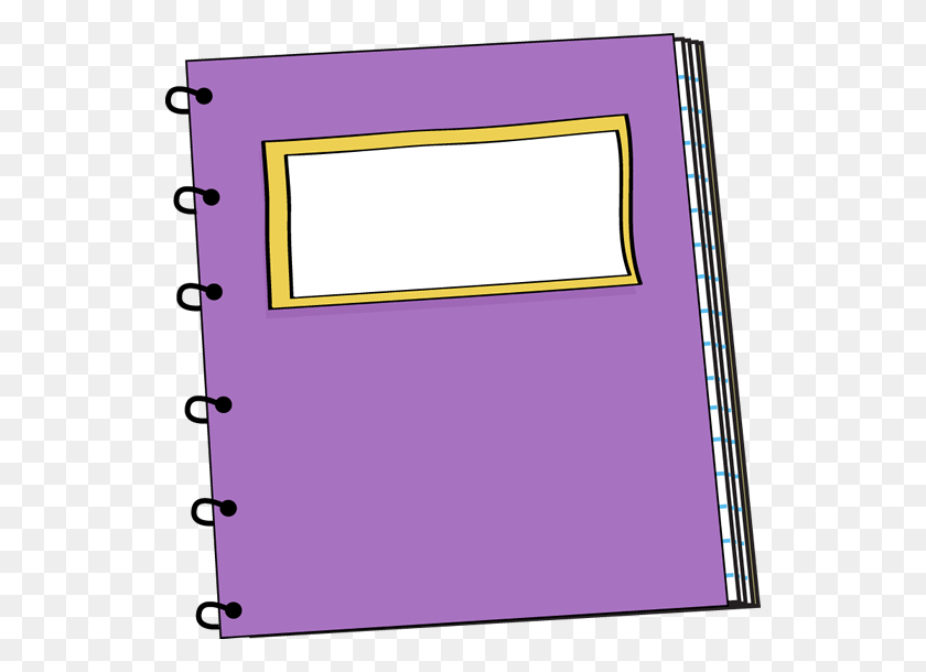540x550 Cuaderno De Espiral Púrpura Clipart School Notebook - Open Notebook Clipart