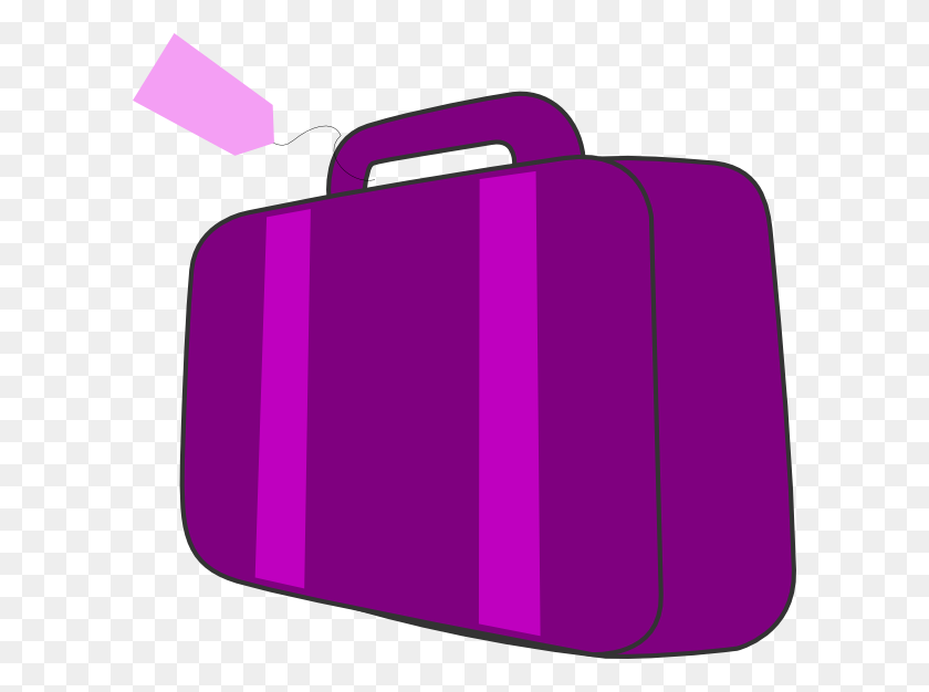 600x566 Purple Suitcase Clip Art - Luggage Clipart