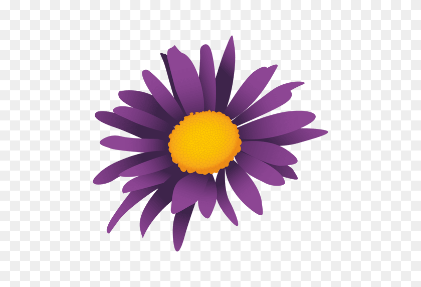 512x512 Purple Sunflower Cartoon - Sunflower PNG
