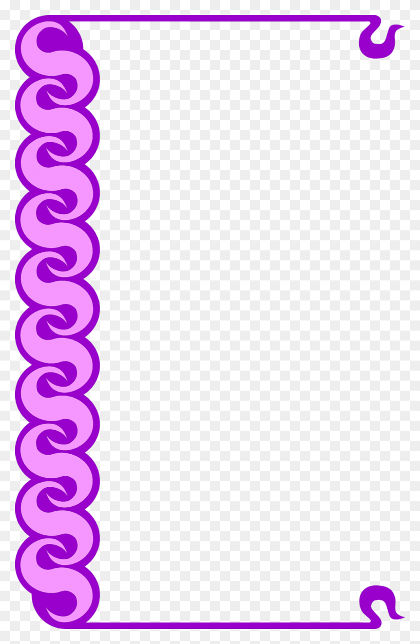 958x1507 Purple Swirls Border Clip Art Free Image - Swirl Border Clip Art