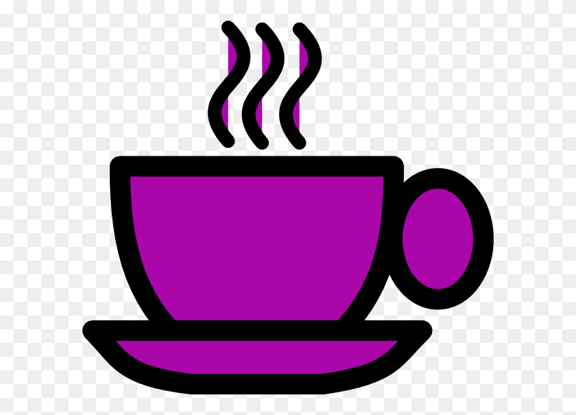 600x545 Purple Tea Cup Clip Art - Cup Of Tea Clipart