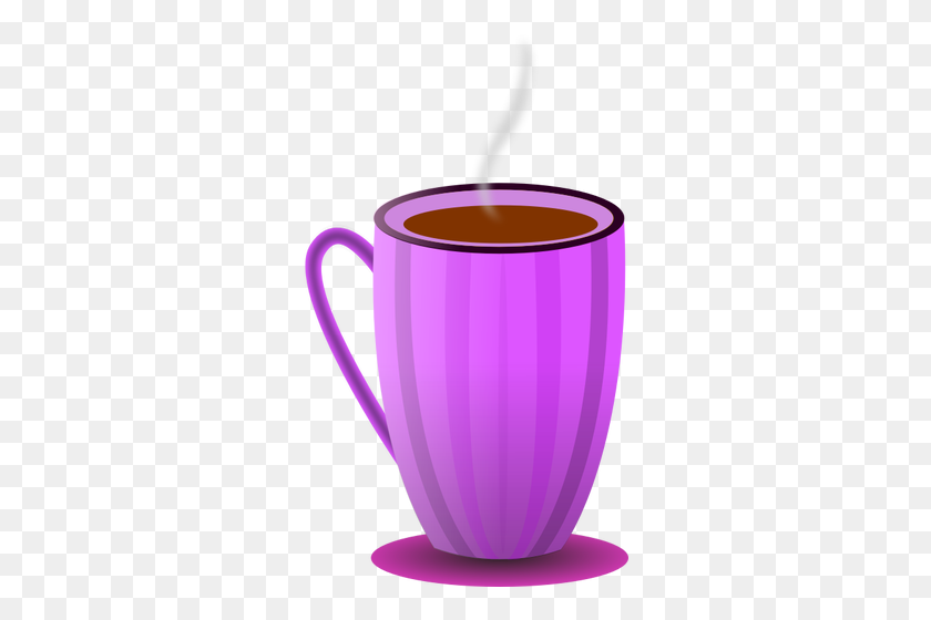 294x500 Purple Tea Mug Vector Clip Art - Tea Cup Clipart