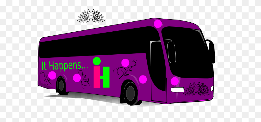 600x333 Purple Tour Bus Clip Art - Tour Bus Clipart