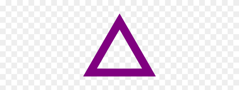 256x256 Значок Фиолетовый Треугольник - Контур Треугольника Png