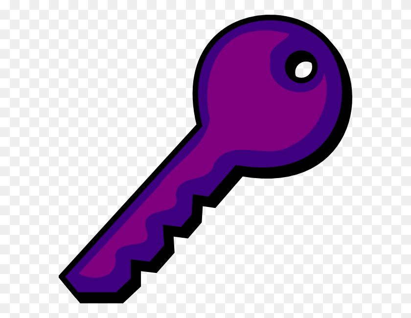 600x590 Purple Violet Key Clip Art - Thing Clipart